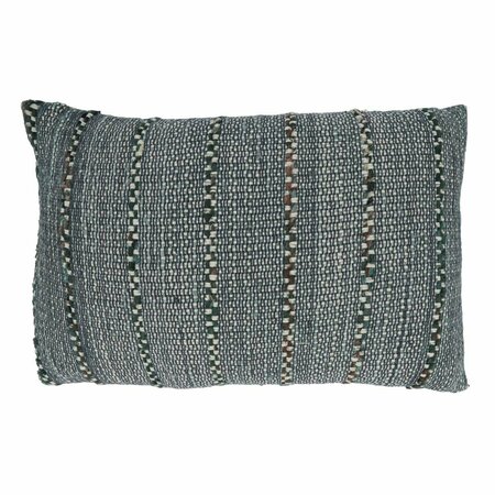 VECINDARIO 16 x 24 in. Striped Cotton Oblong Throw Pillow with Poly Filling, Black VE2658497